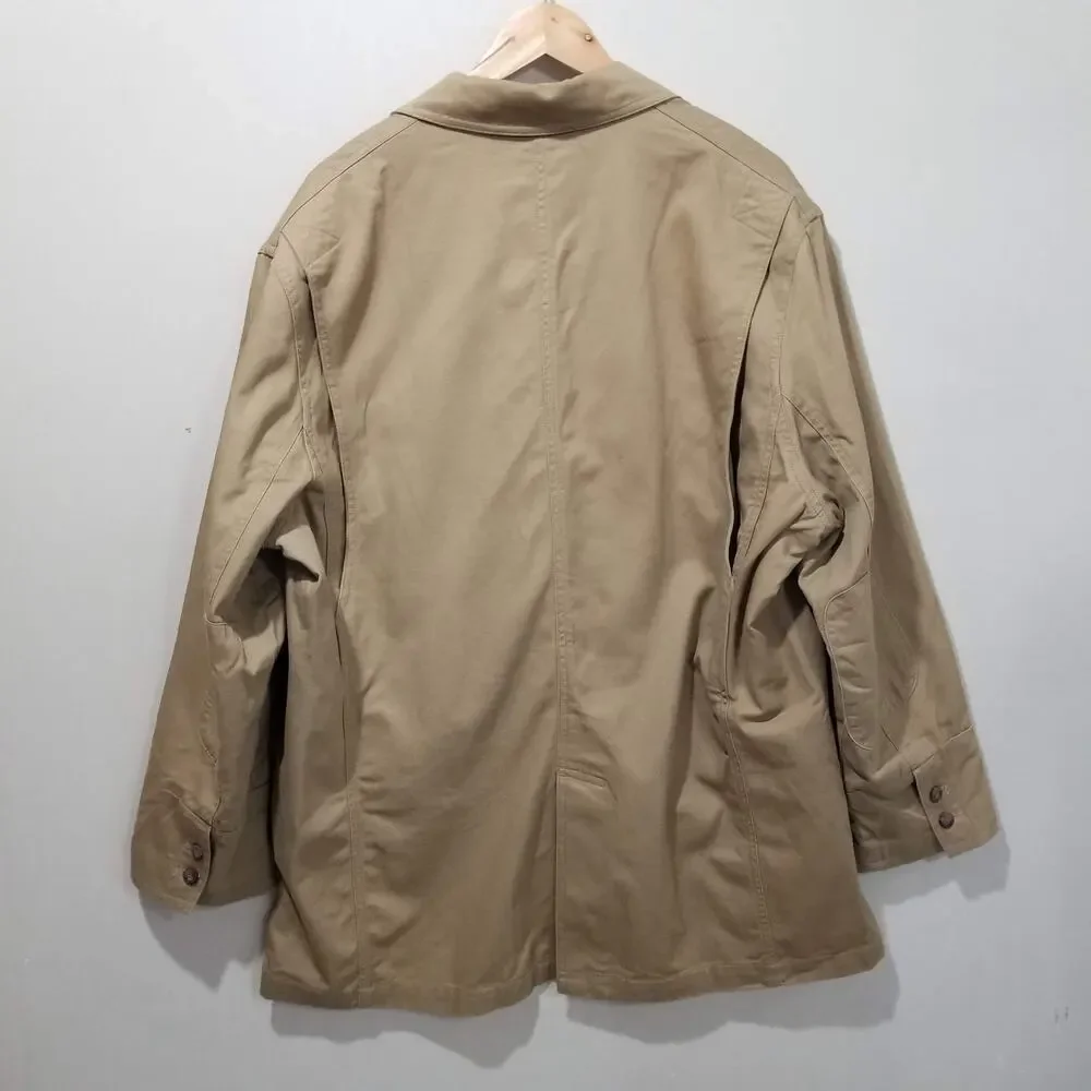 Duluth Trading Blazer Mens XL Tan Cotton Canvas Utility Travel Work Jacket Chore